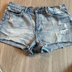 Blank NYC Faded Blue Ripped Jean Shorts